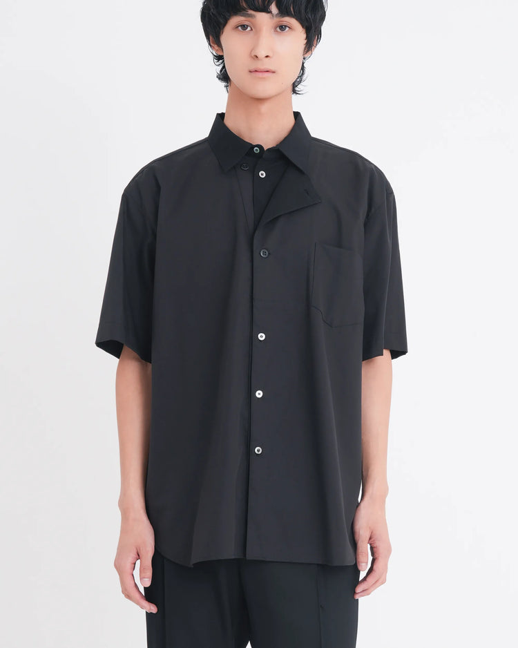 OXFORD LAYERED S/S SHIRT BLACK