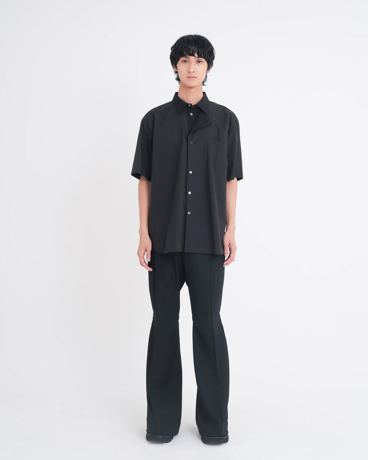 OXFORD LAYERED S/S SHIRT BLACK