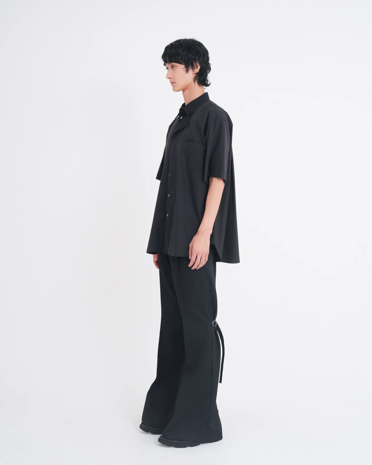 OXFORD LAYERED S/S SHIRT BLACK