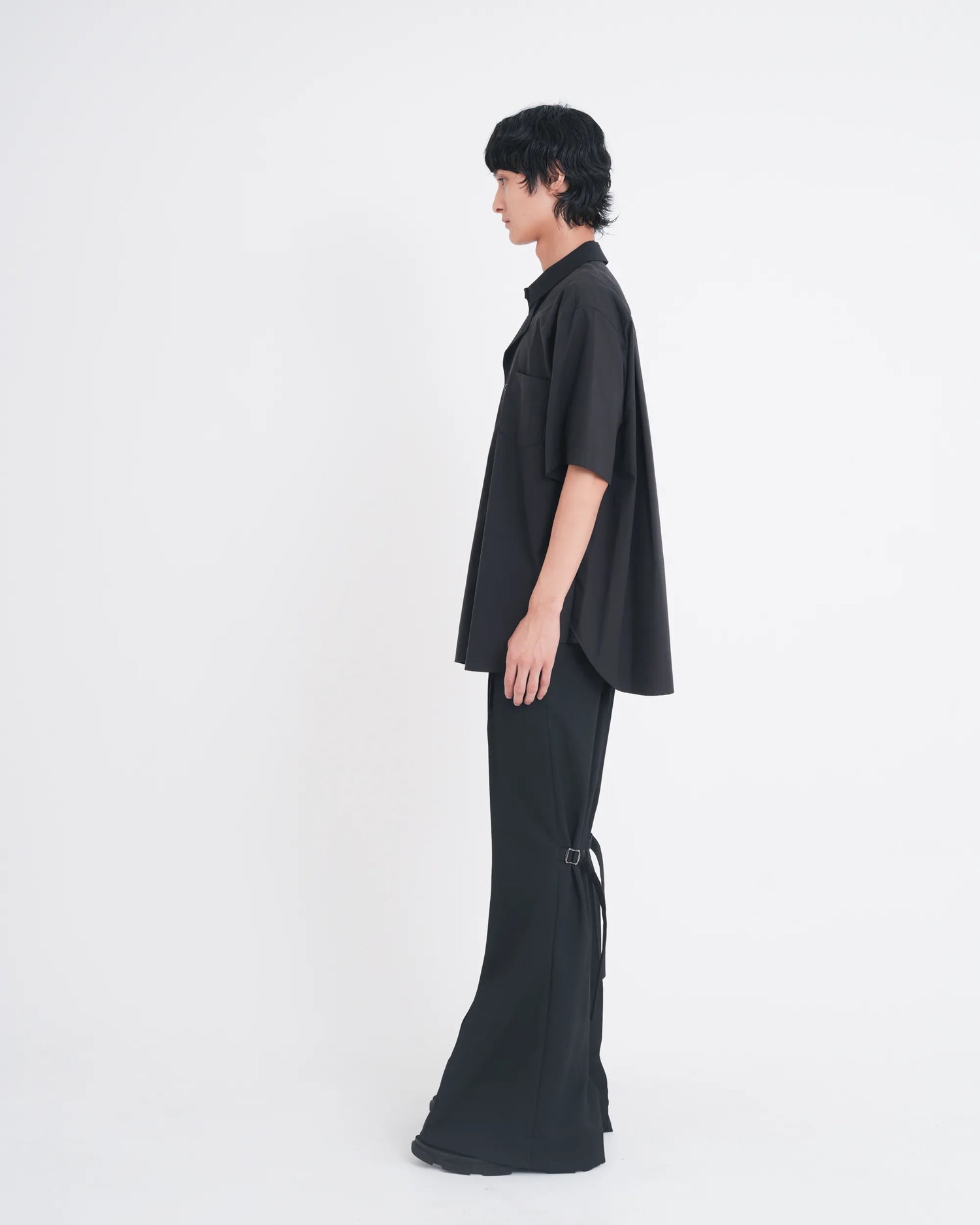 OXFORD LAYERED S/S SHIRT BLACK