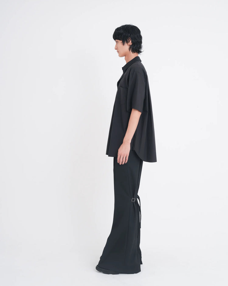 OXFORD LAYERED S/S SHIRT BLACK