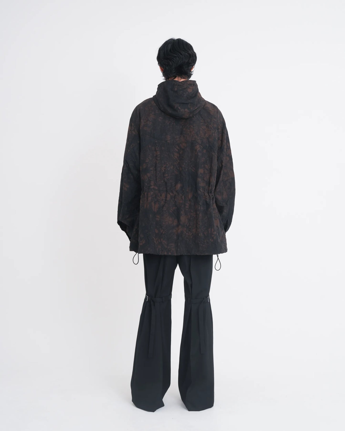TIE-DYED NYLON OXFORD ANORAK PARKA BROWN