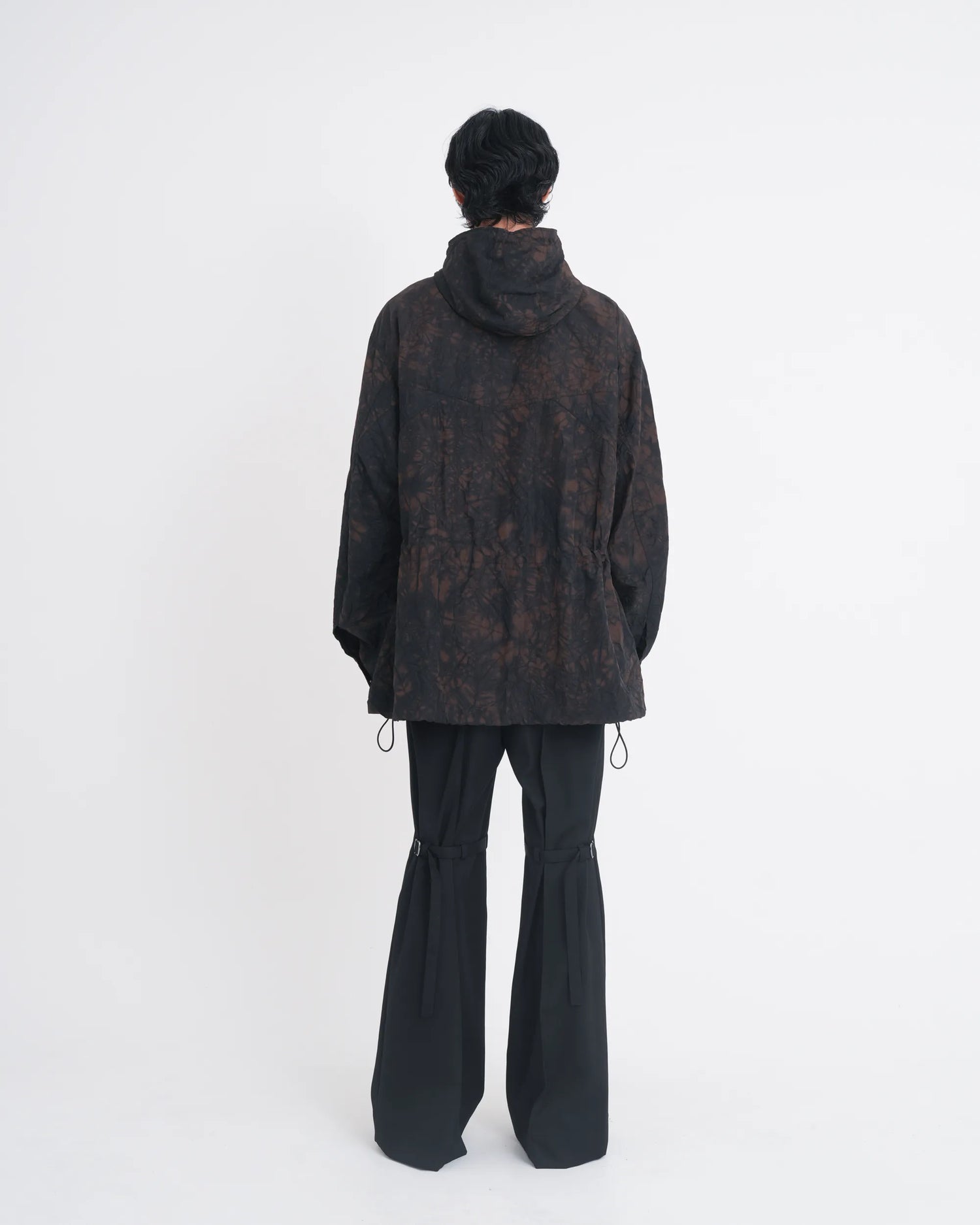 TIE-DYED NYLON OXFORD ANORAK PARKA BROWN