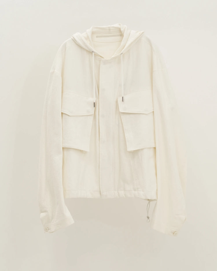 NEP SILK HOOD BLOUSON WHITE
