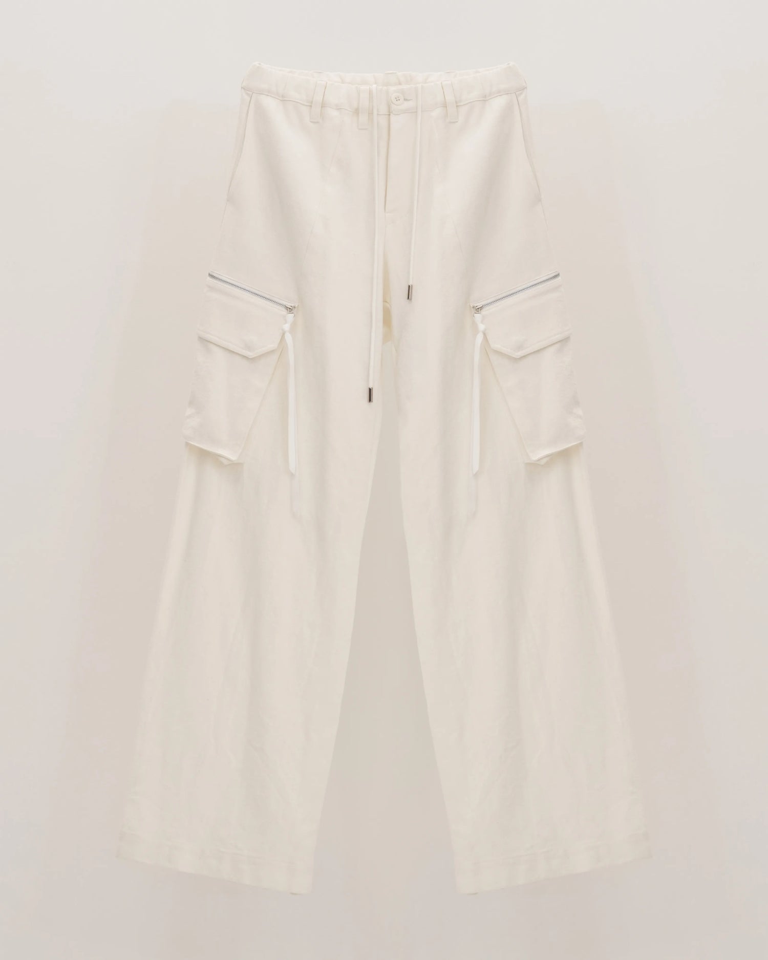 NEP SILK CARGO TROUSERS WHITE