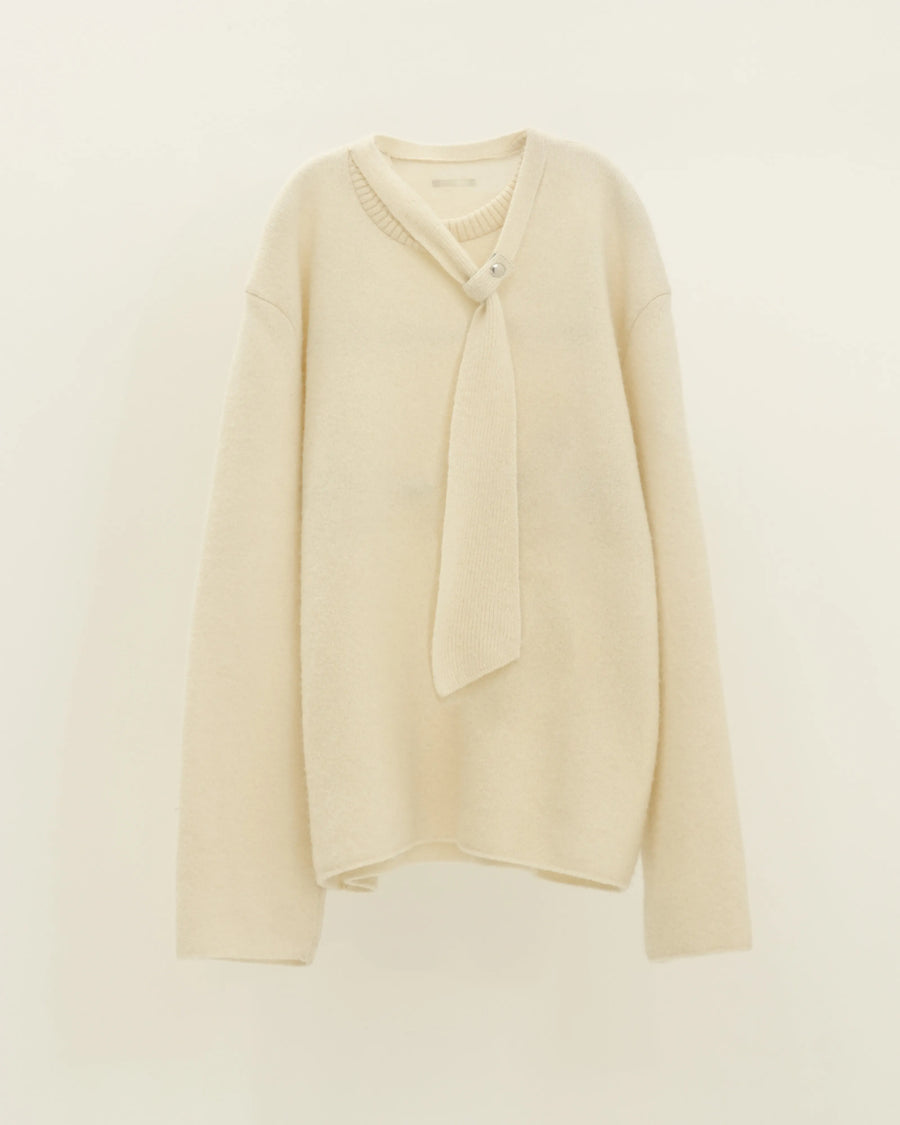 NECKTIE KNIT PO WHITE