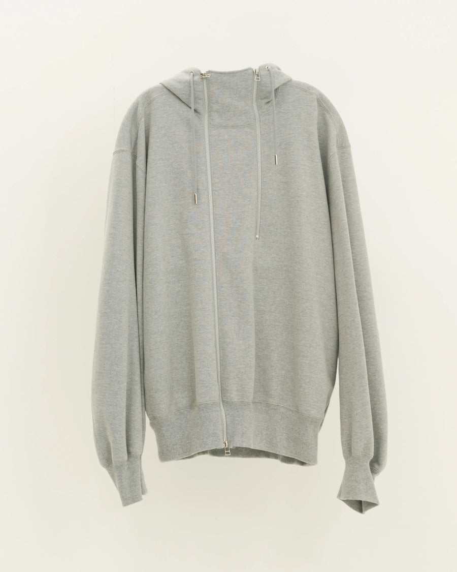 DOUBLE FRONT SWEAT HOODIE GREY