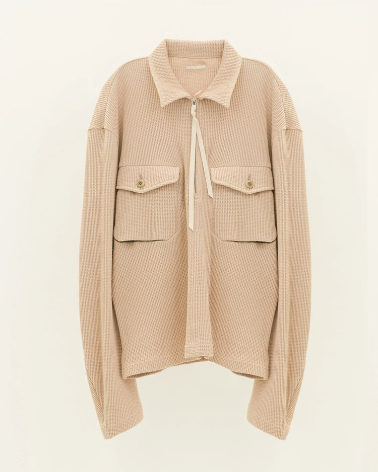 WAFFLE POLO SHIRT BEIGE