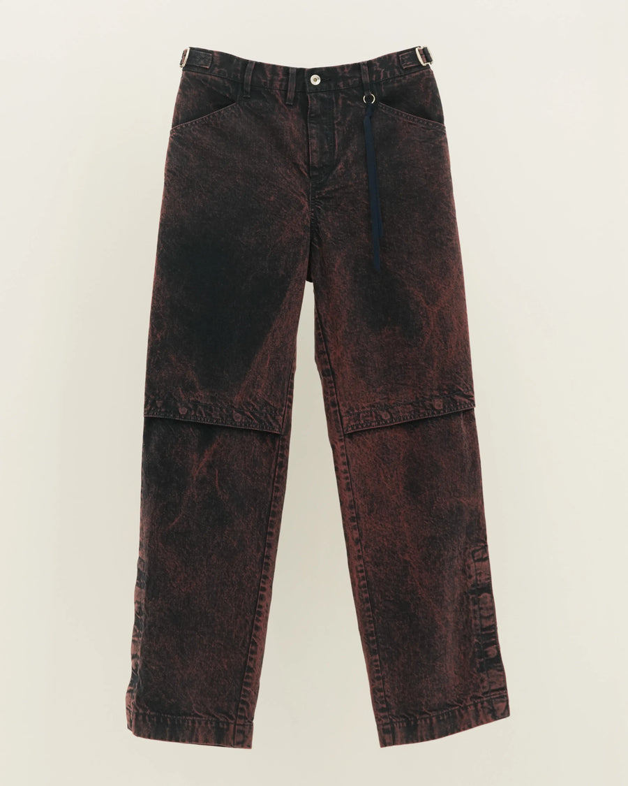 KNEE TUCK DENIM PANTS NAVY