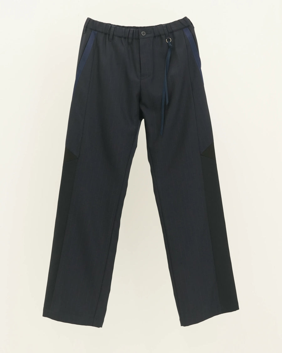CHALK STRIPE TRACK PANTS NAVY