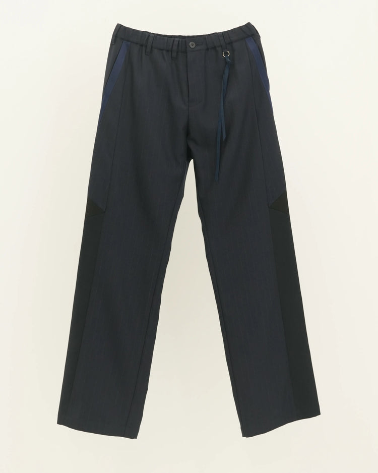 CHALK STRIPE TRACK PANTS NAVY