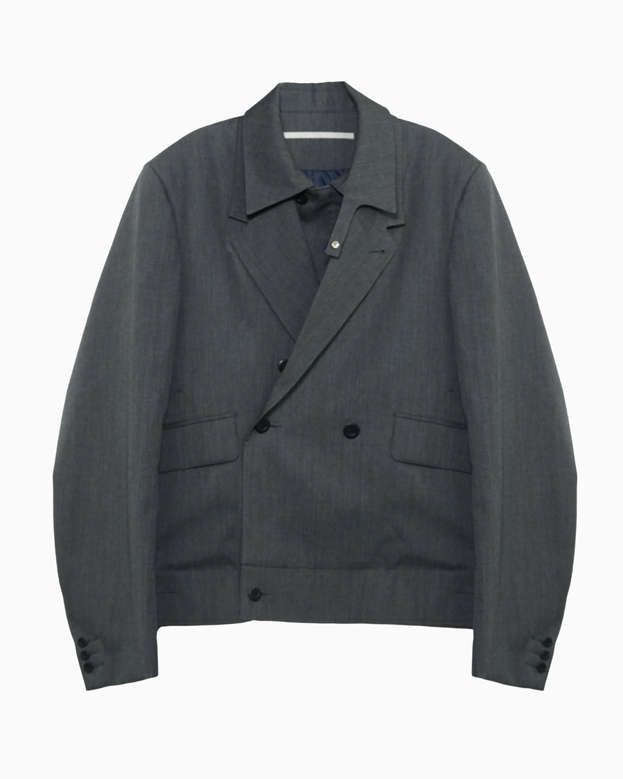 DOUBLE - BREASTED DECK JACKET GREY