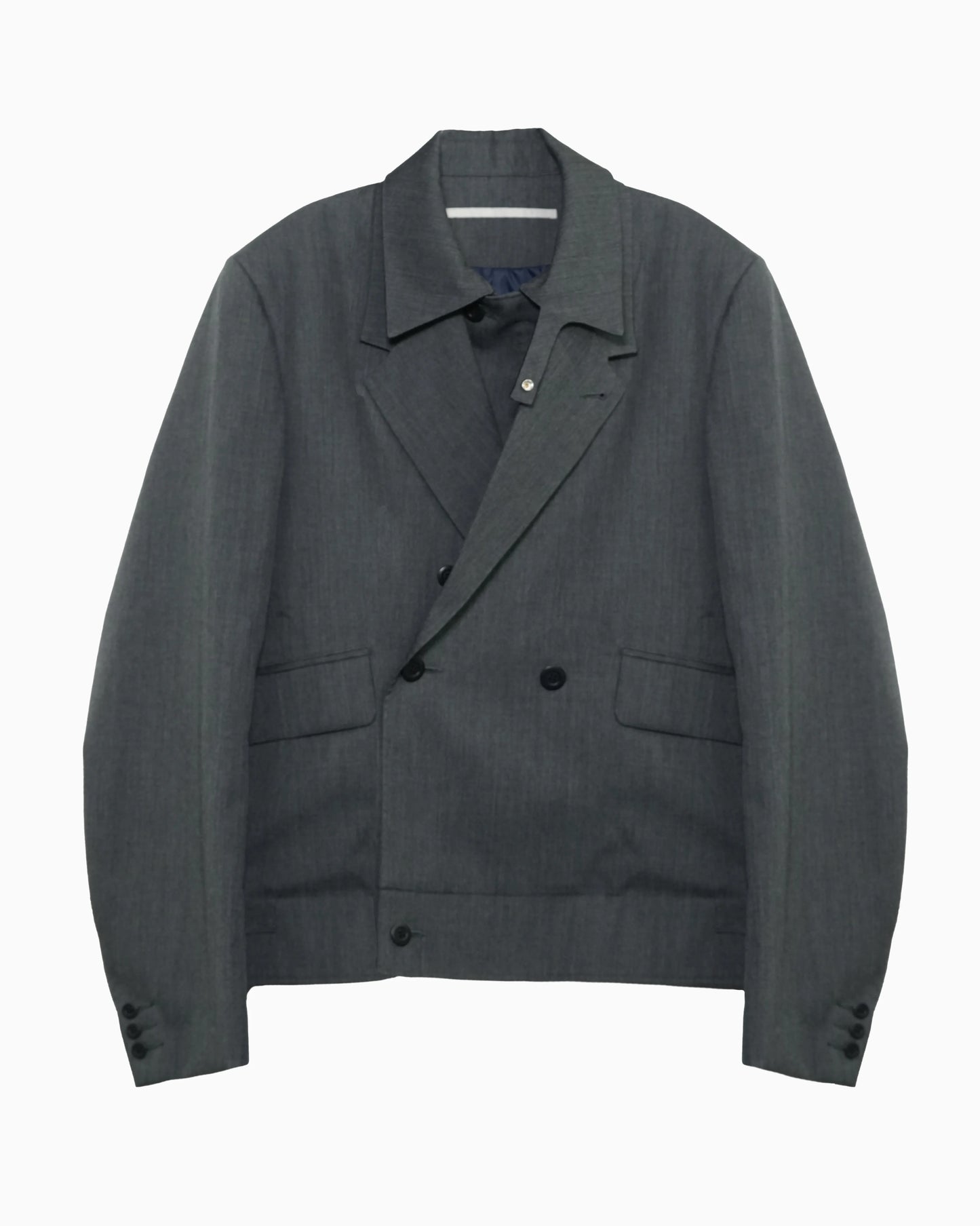 DOUBLE - BREASTED DECK JACKET GREY