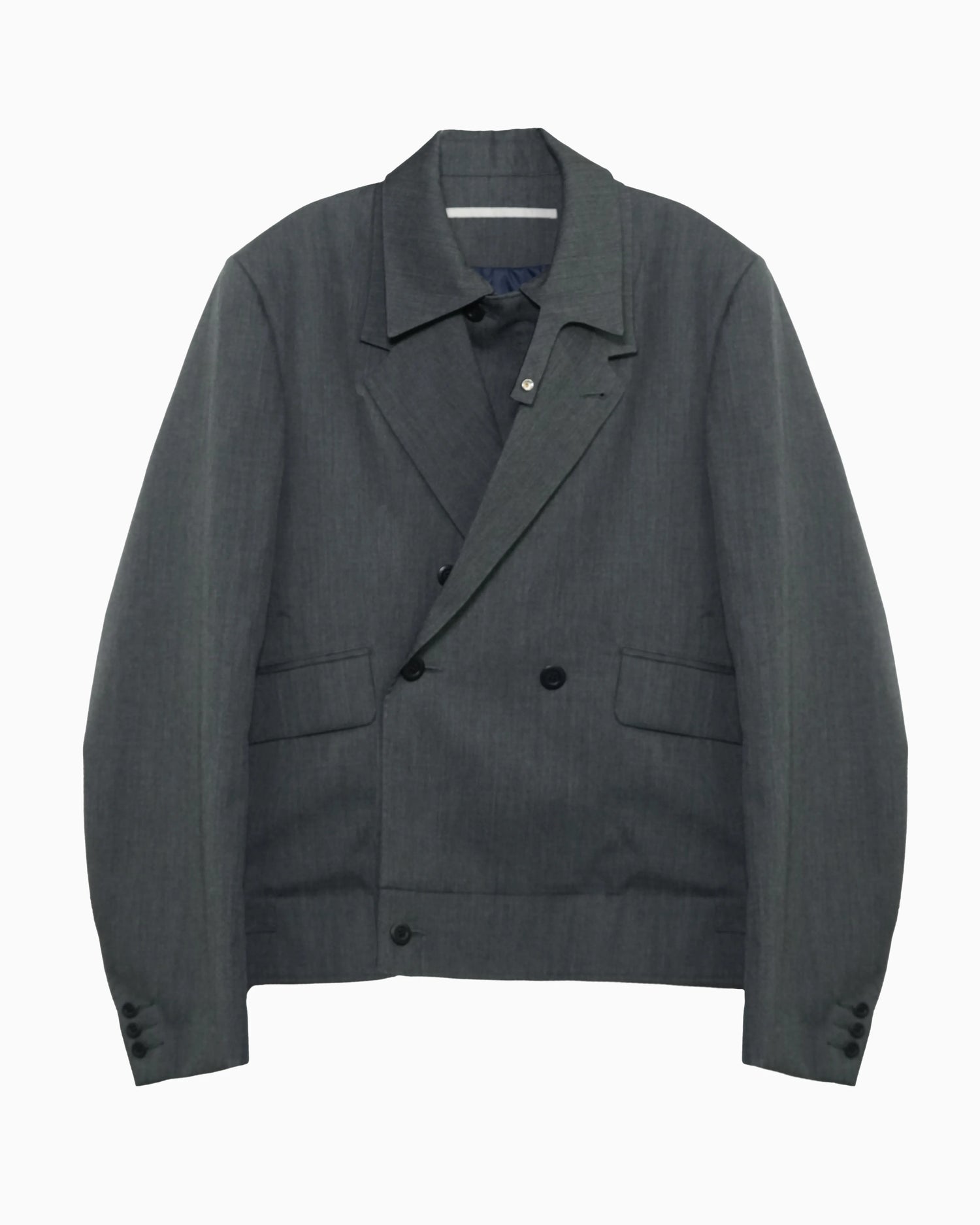 DOUBLE - BREASTED DECK JACKET GREY