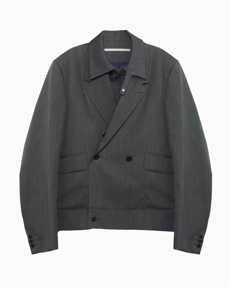 DOUBLE - BREASTED DECK JACKET GREY