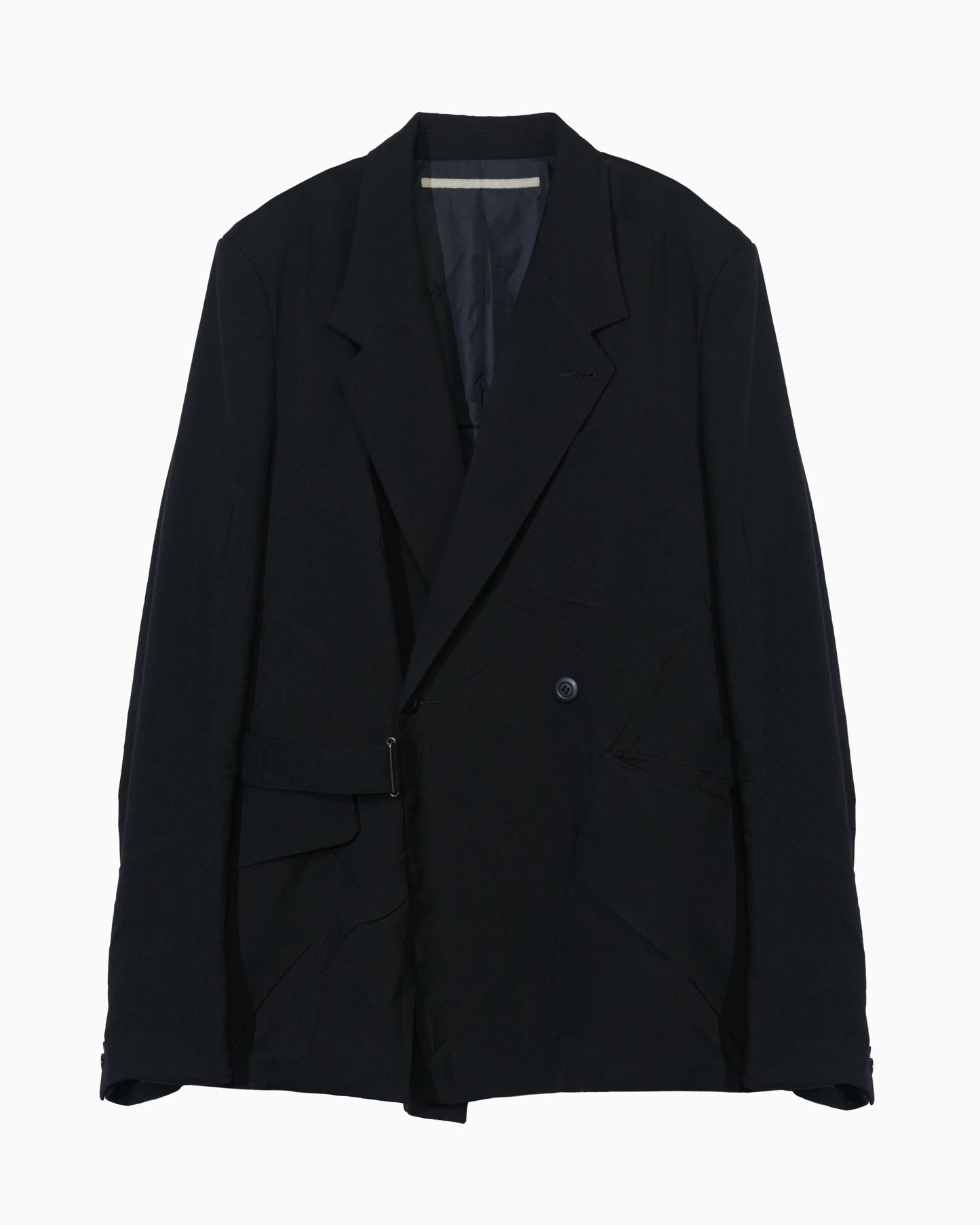 WRINKLED DOUBLE - BREASTED JACKET BLACK