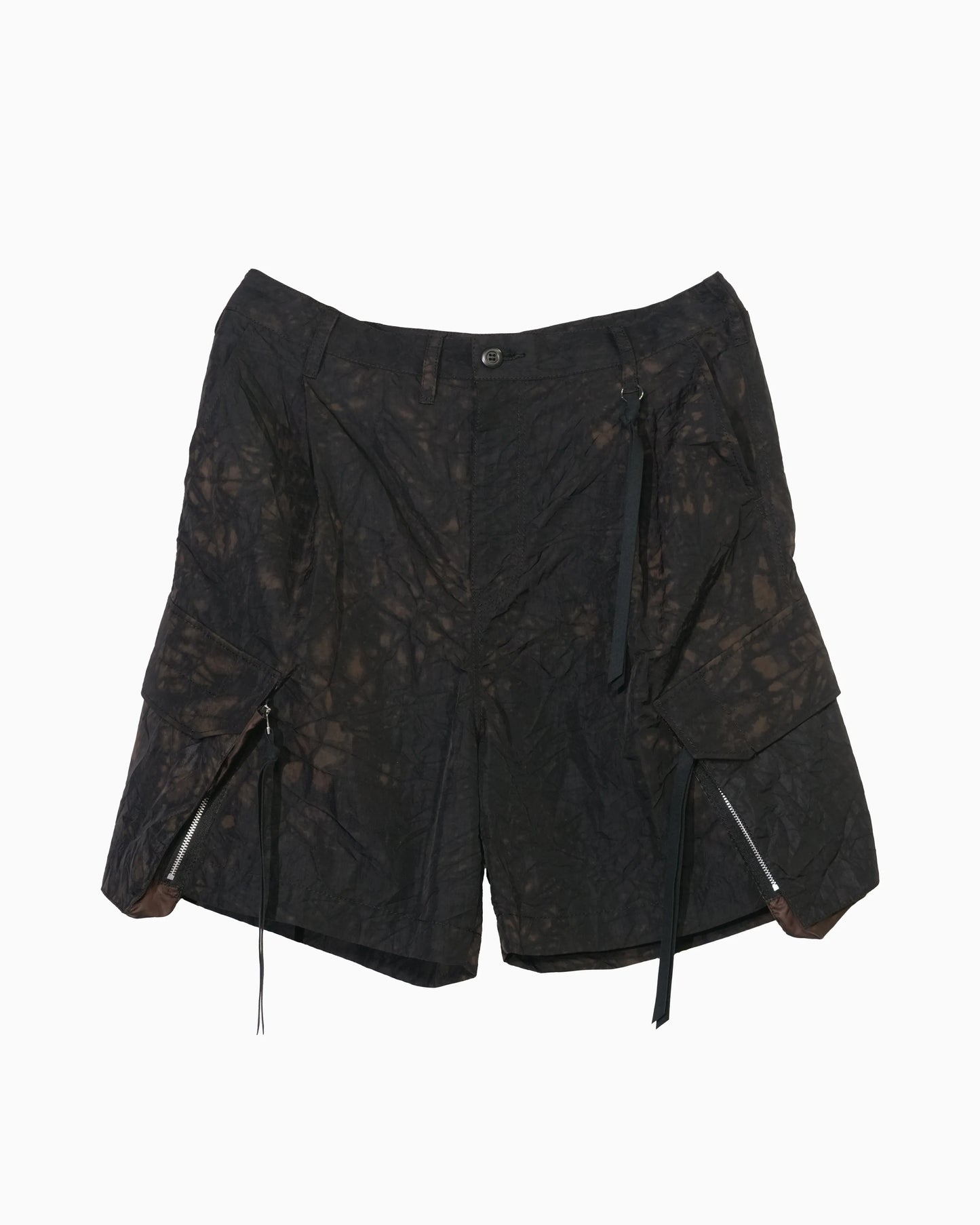 TIE-DYED NYLON OXFORD PCS COMBAT SHORTS BROWN