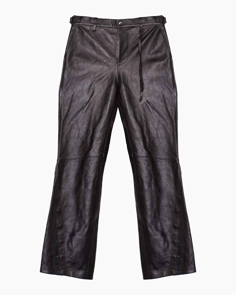 ∠12+1° PANEL LEATHER PANTS BLACK
