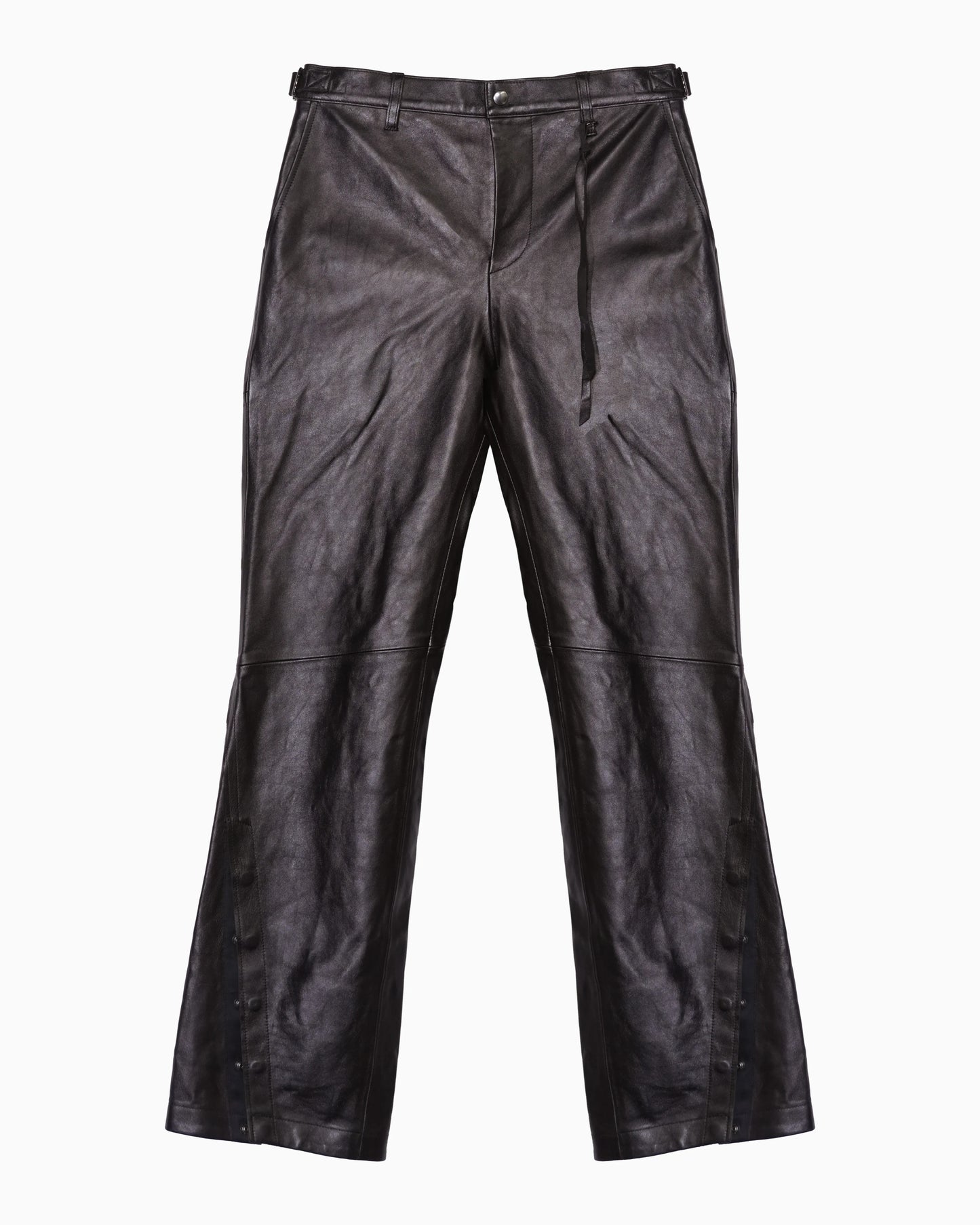 ∠12+1° PANEL LEATHER PANTS BLACK