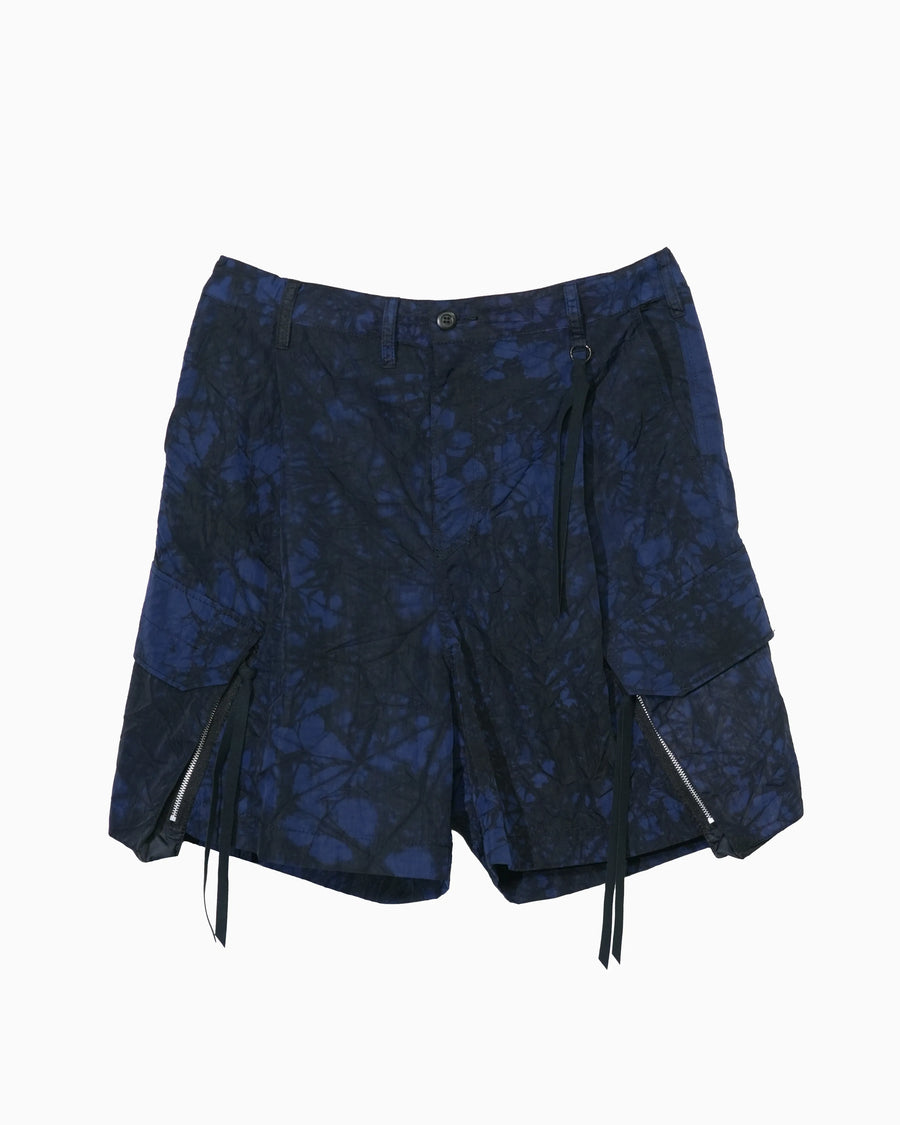 TIE-DYED NYLON OXFORD PCS COMBAT SHORTS NAVY