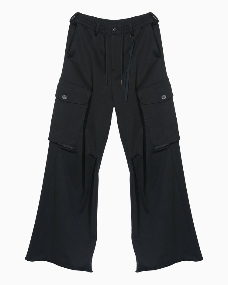 OVER CARGO SWEAT PANTS BLACK