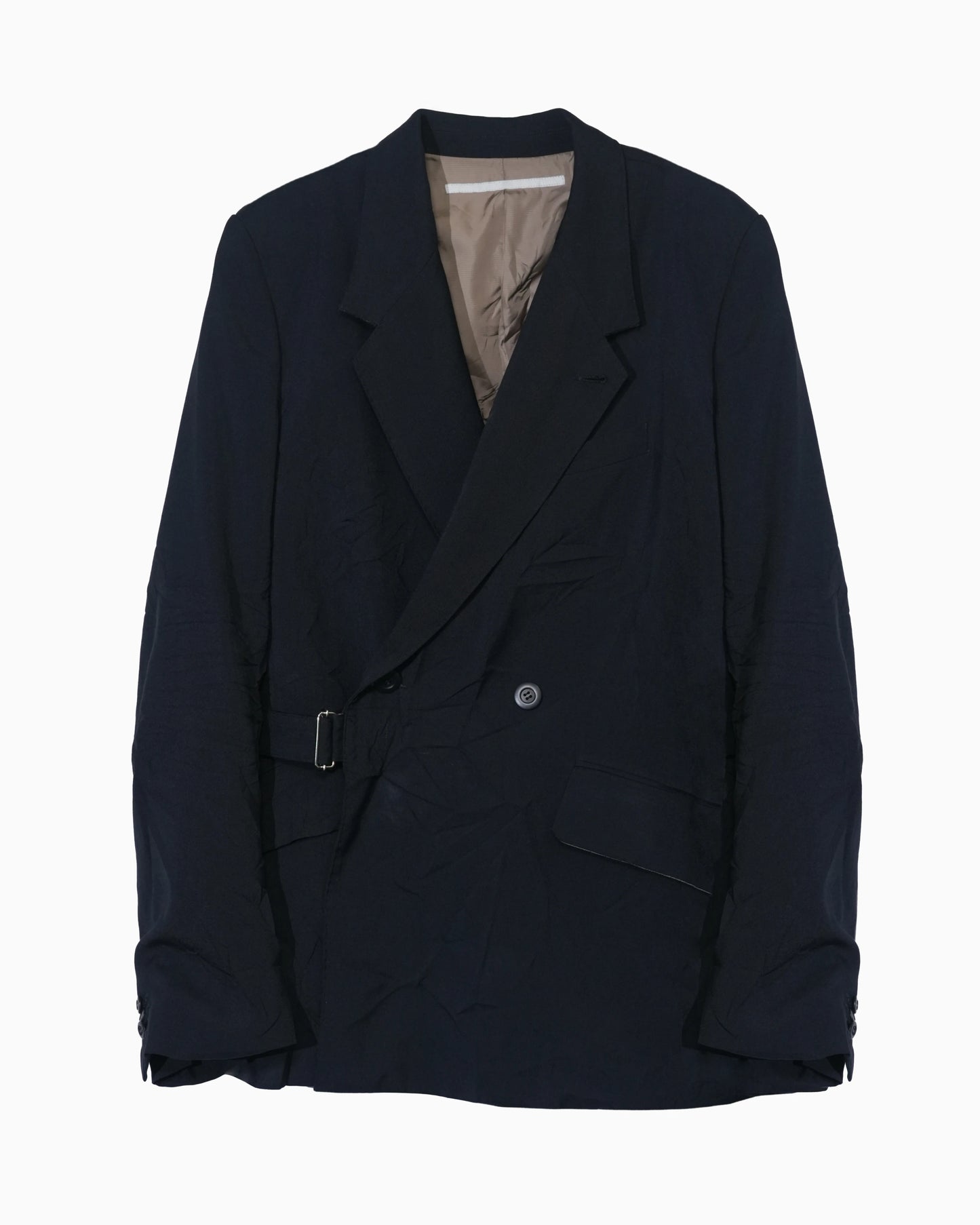 WRINKLED DOUBLE - BREASTED JACKET NAVY
