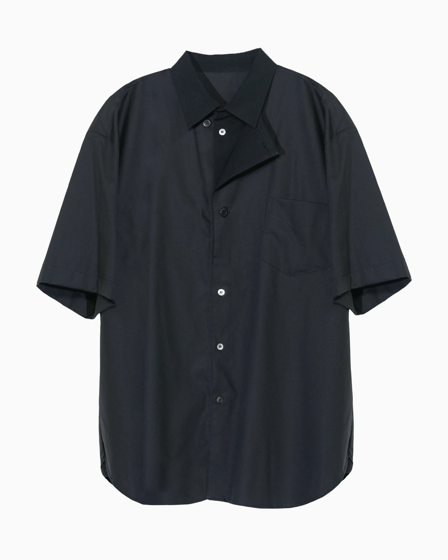 OXFORD LAYERED S/S SHIRT BLACK