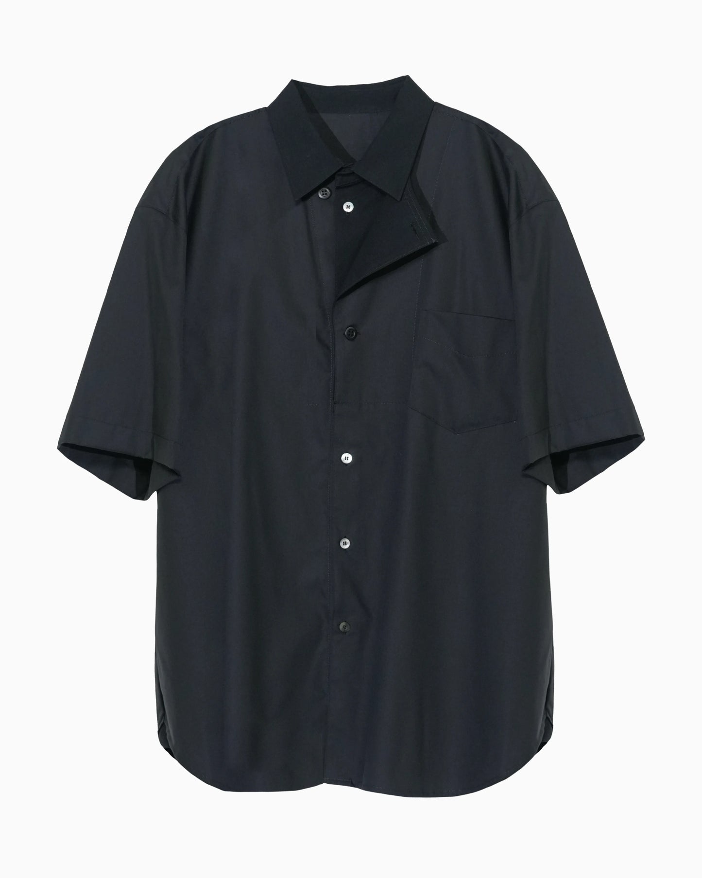 OXFORD LAYERED S/S SHIRT BLACK