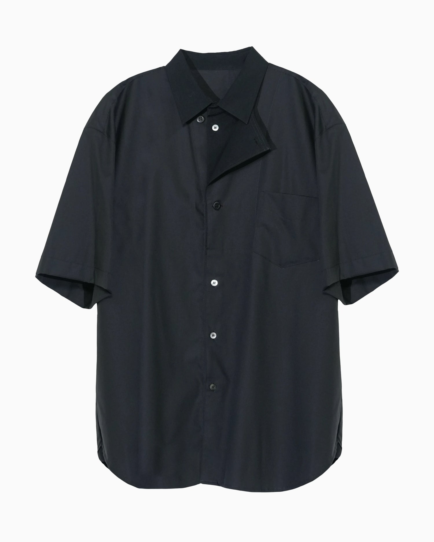 OXFORD LAYERED S/S SHIRT BLACK
