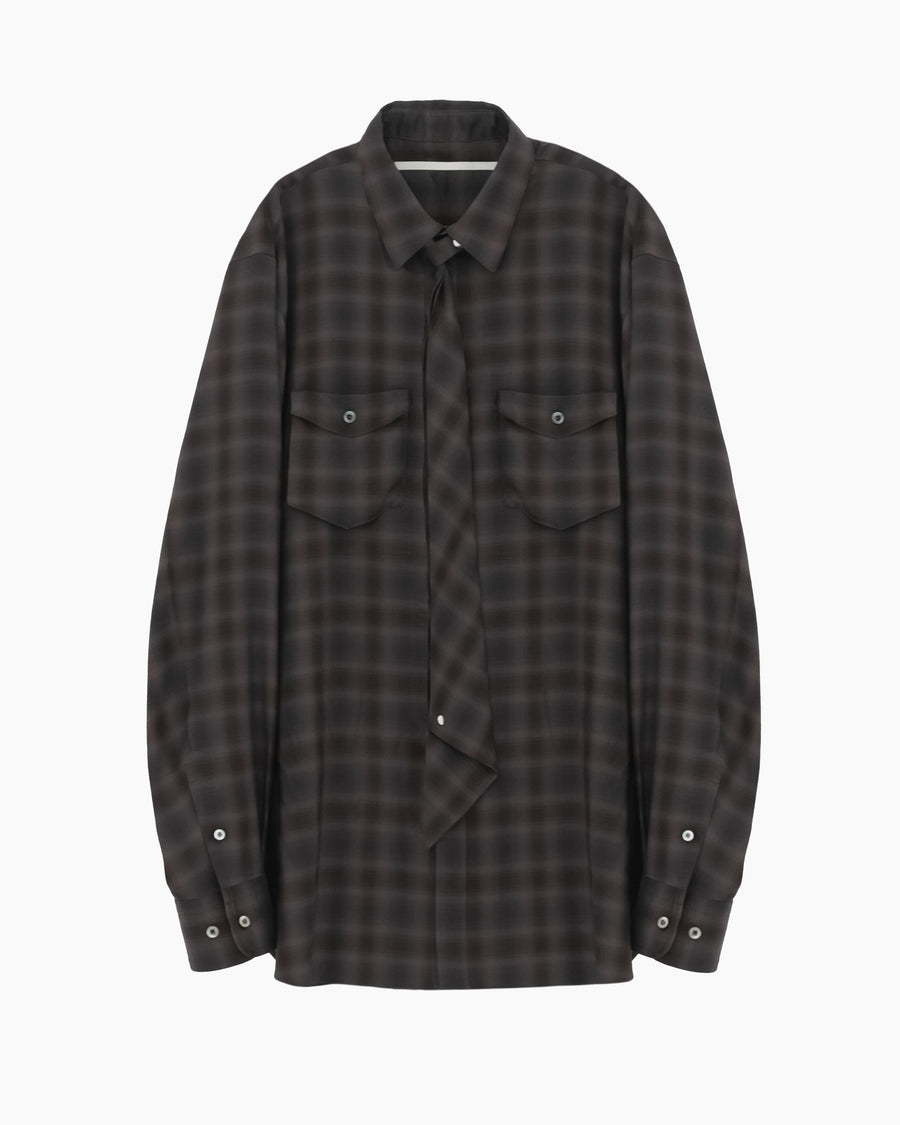 NECKTIE SHIRT BROWN