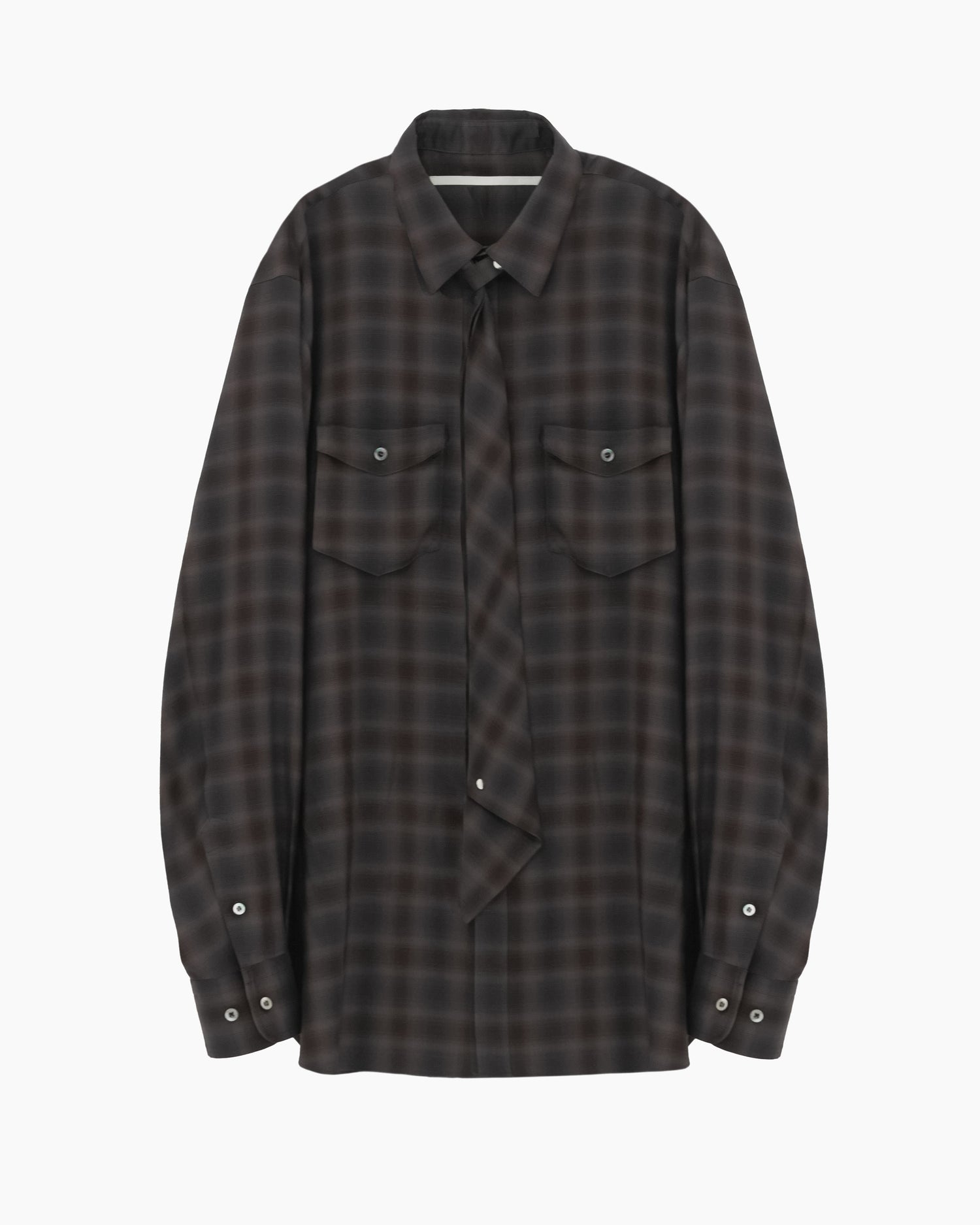 NECKTIE SHIRT BROWN