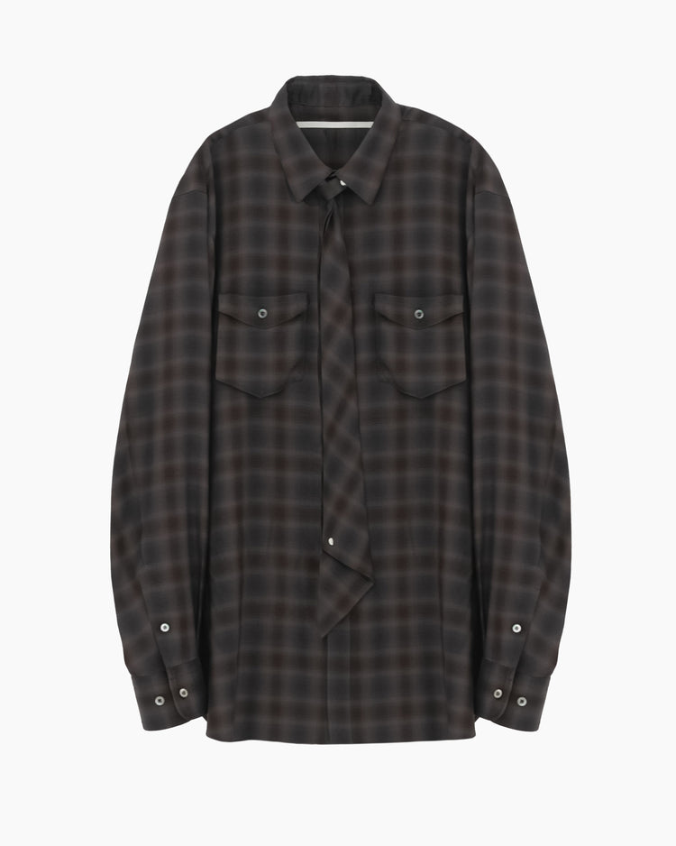 NECKTIE SHIRT BROWN