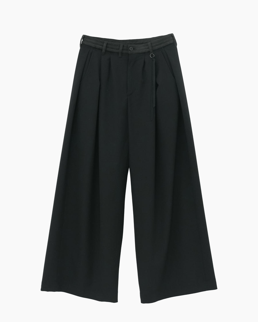 4-TUCK WIDE SLACKS BLACK