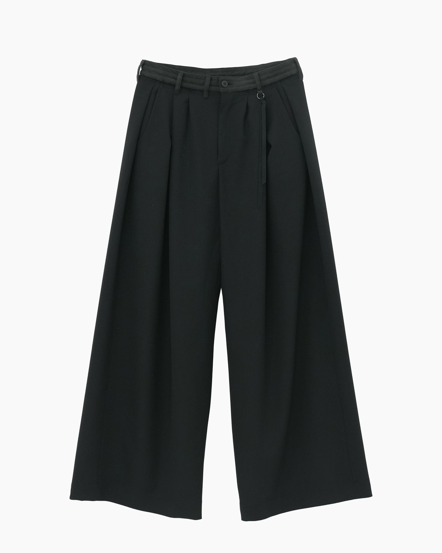 4-TUCK WIDE SLACKS BLACK