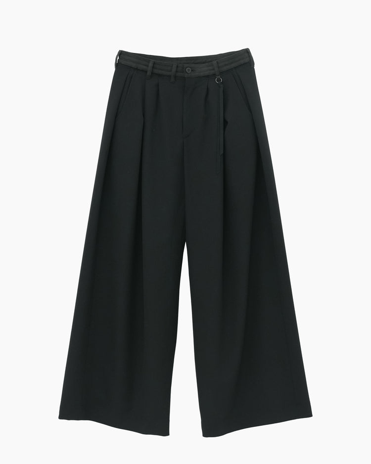 4-TUCK WIDE SLACKS BLACK
