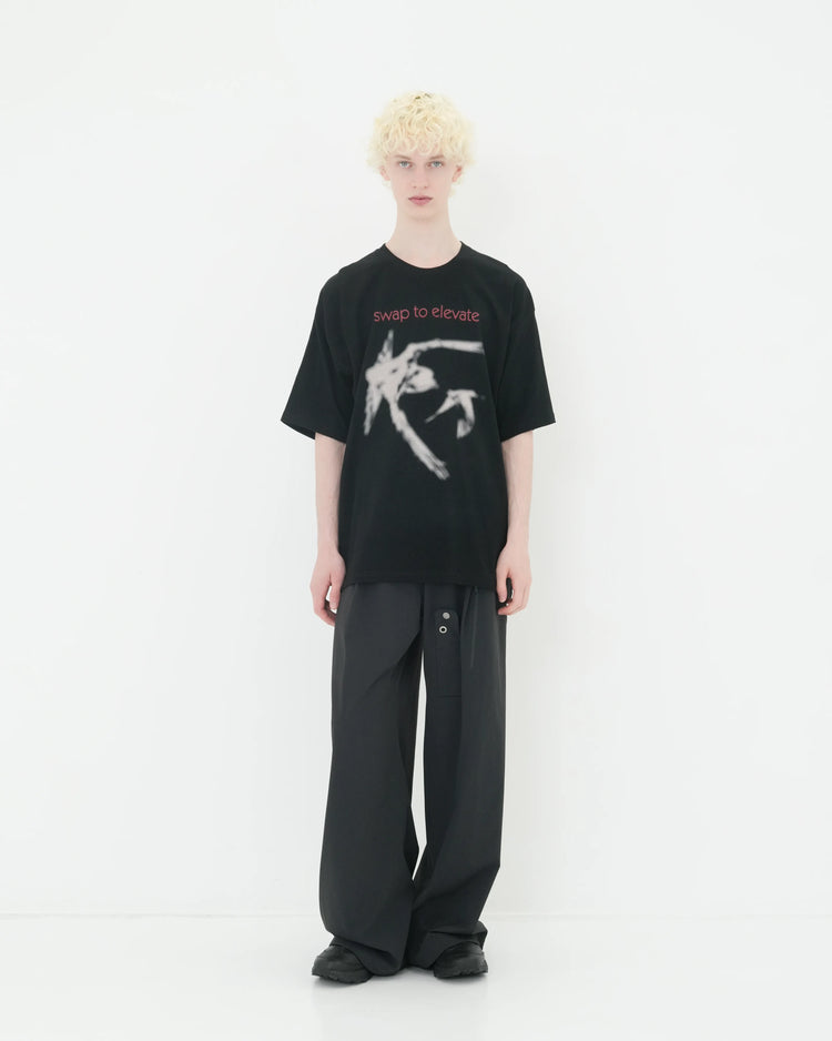 PRINT T-SHIRT "SWAP TO ELEVATE" BLACK