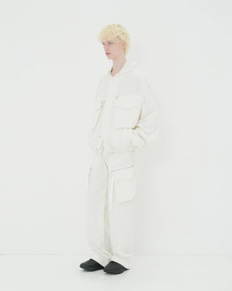 NEP SILK HOOD BLOUSON WHITE
