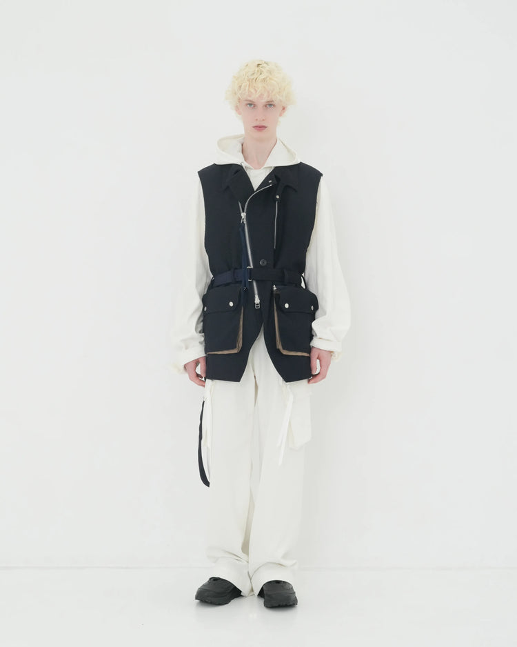 NEP SILK CARGO TROUSERS WHITE