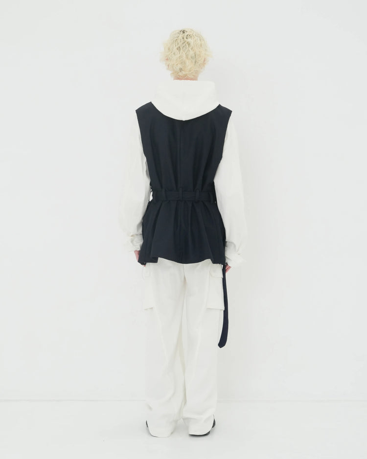 NEP SILK CARGO TROUSERS WHITE
