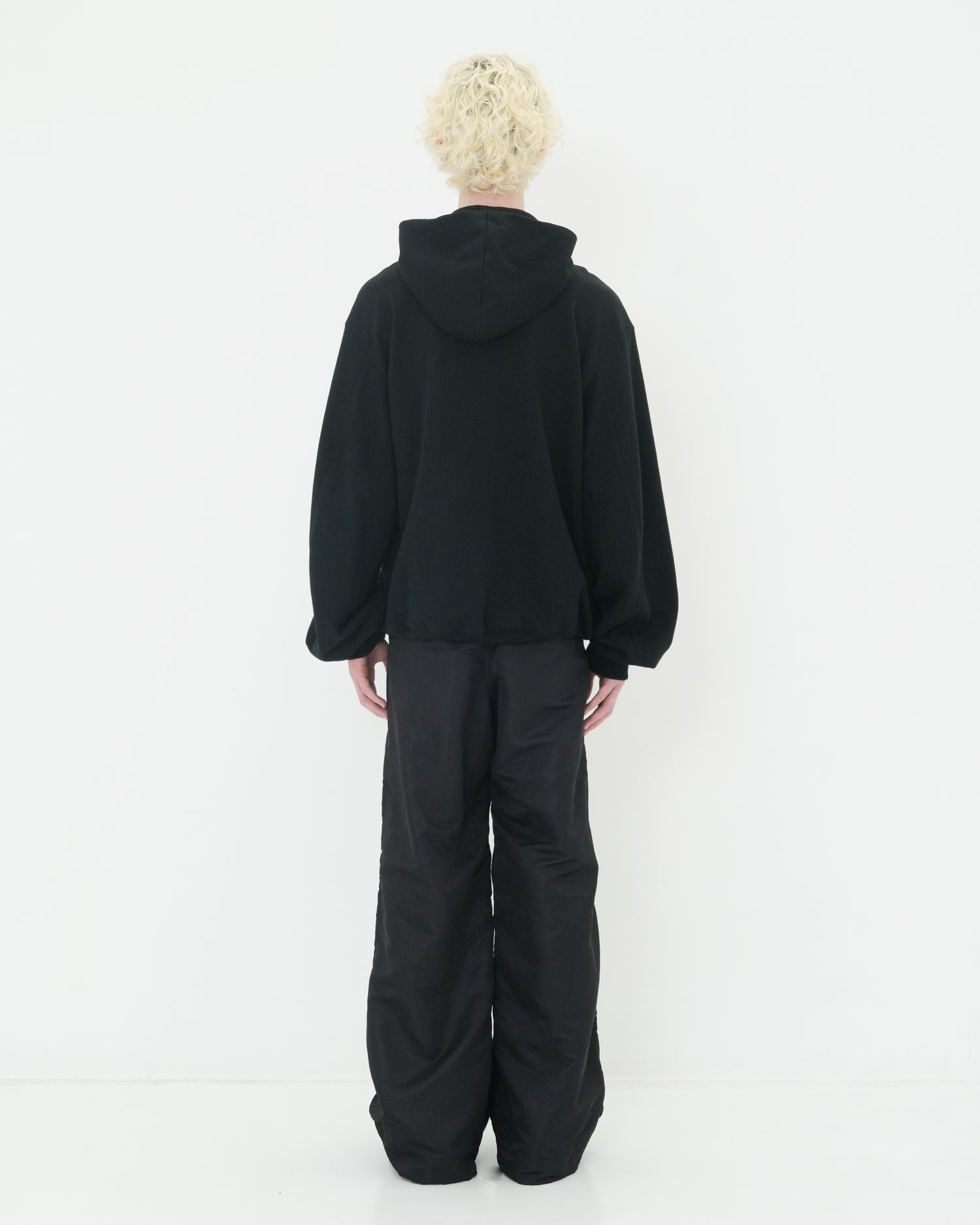 DOUBLE FRONT SWEAT HOODIE BLACK