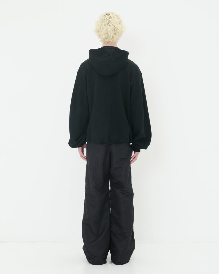 DOUBLE FRONT SWEAT HOODIE BLACK