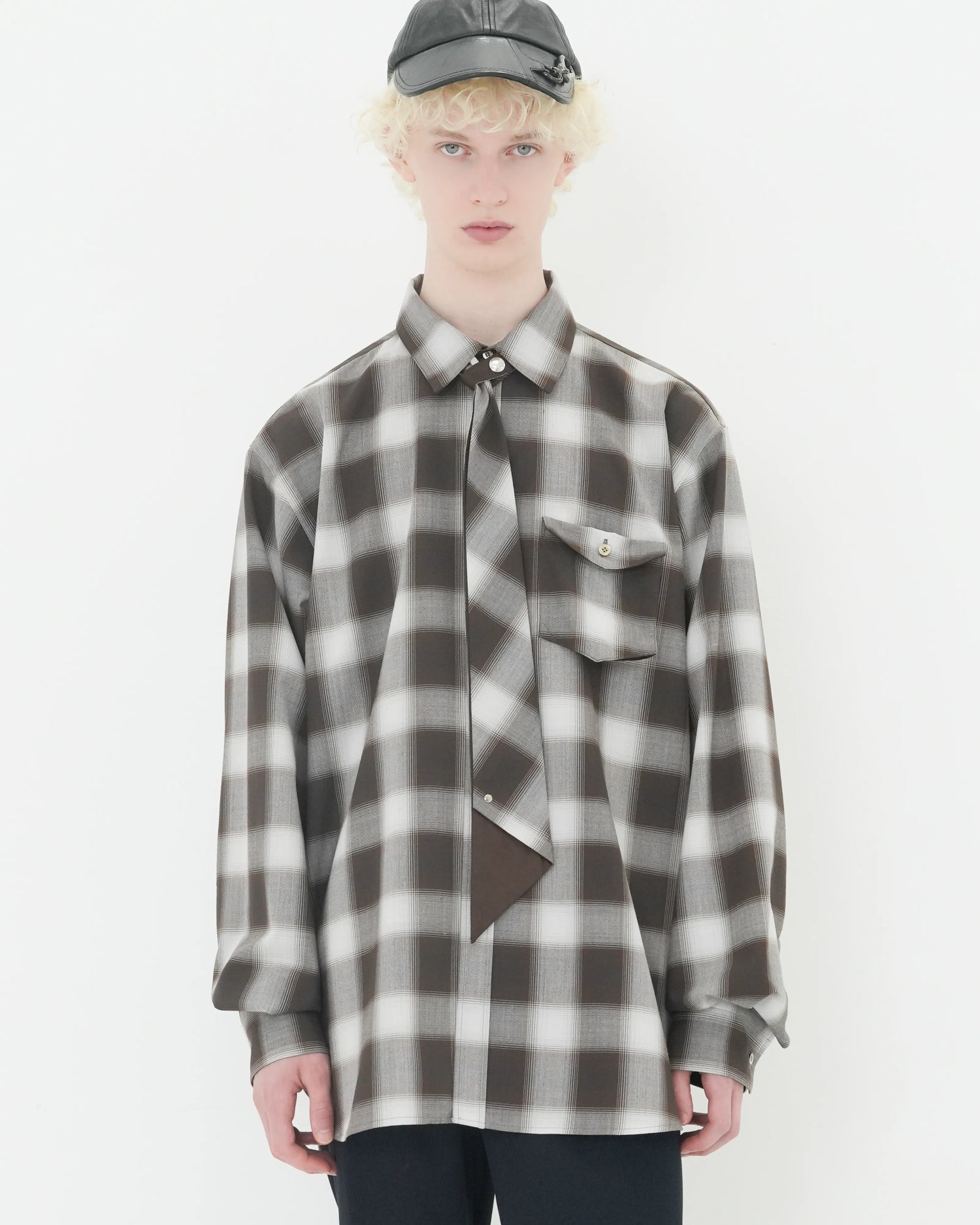 NECKTIE SHIRT BROWN