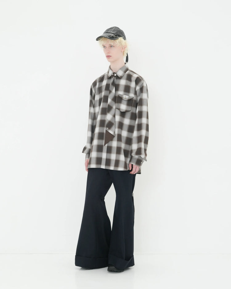 NECKTIE SHIRT BROWN