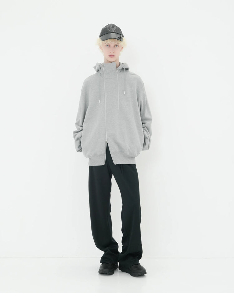 DOUBLE FRONT SWEAT HOODIE GREY