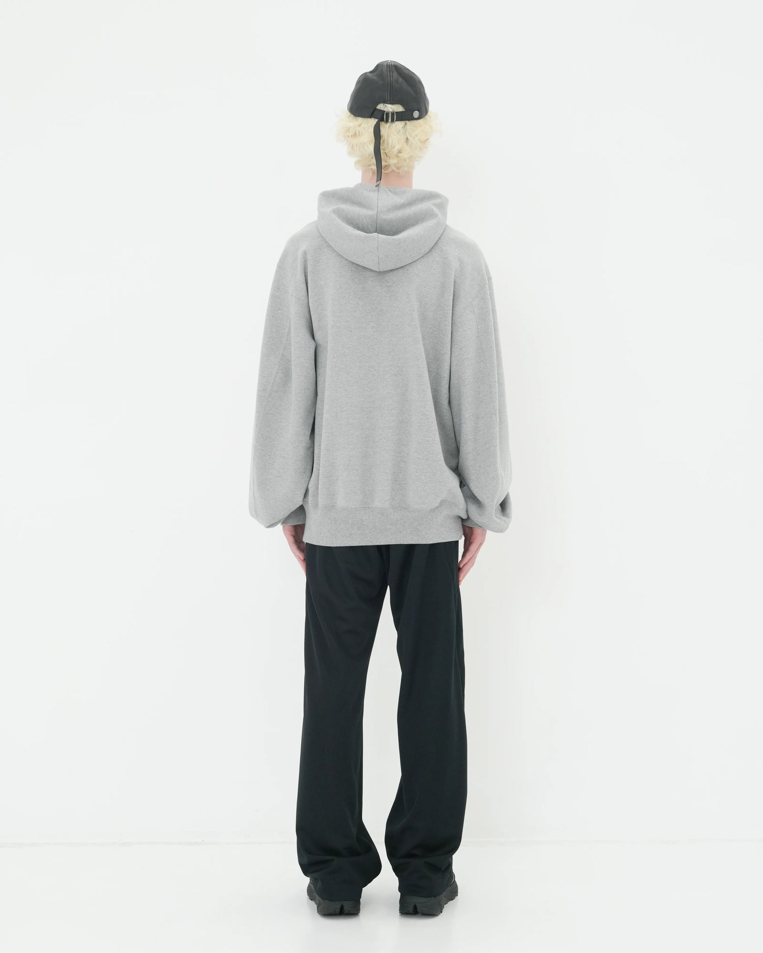 DOUBLE FRONT SWEAT HOODIE GREY
