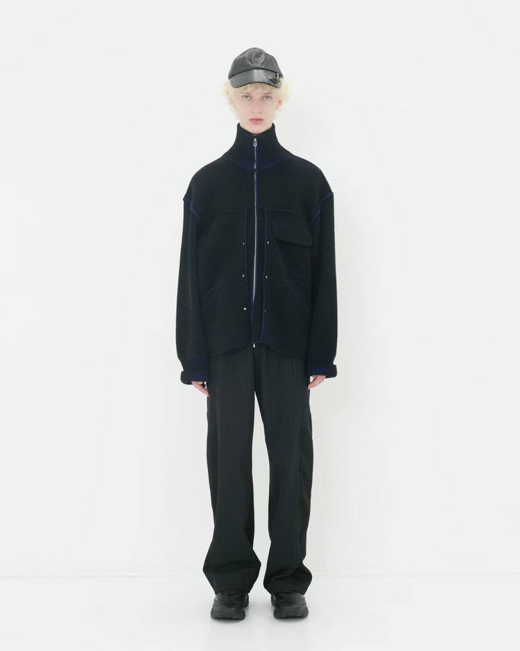 CHALK STRIPE TRACK PANTS BLACK