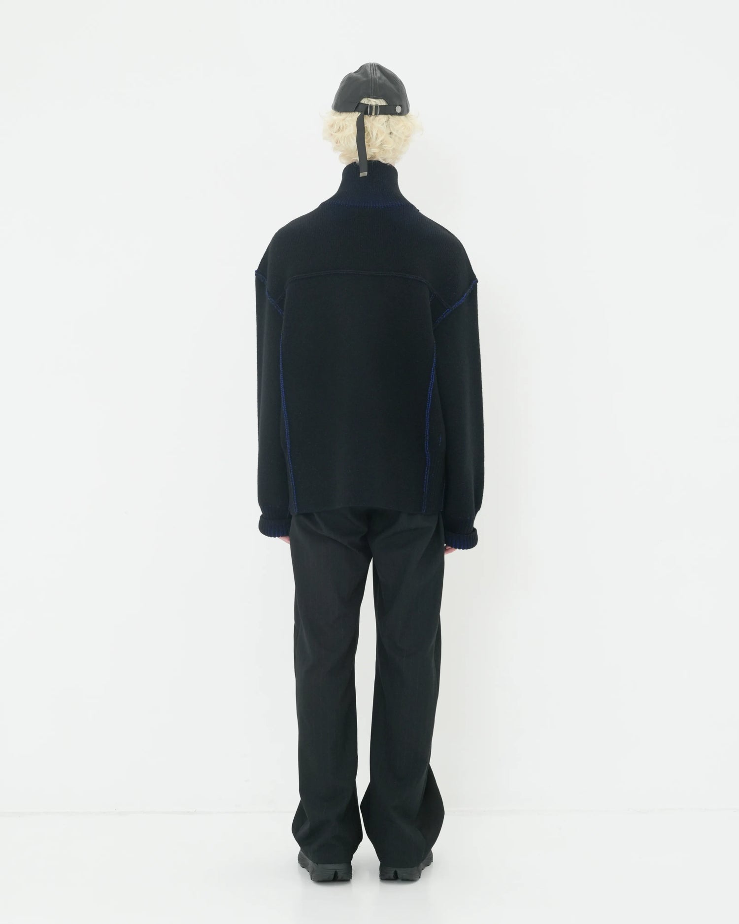 CHALK STRIPE TRACK PANTS BLACK