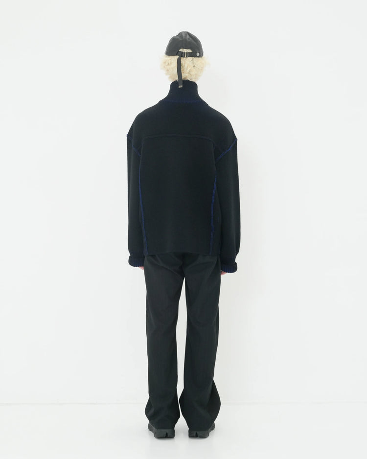 CHALK STRIPE TRACK PANTS BLACK
