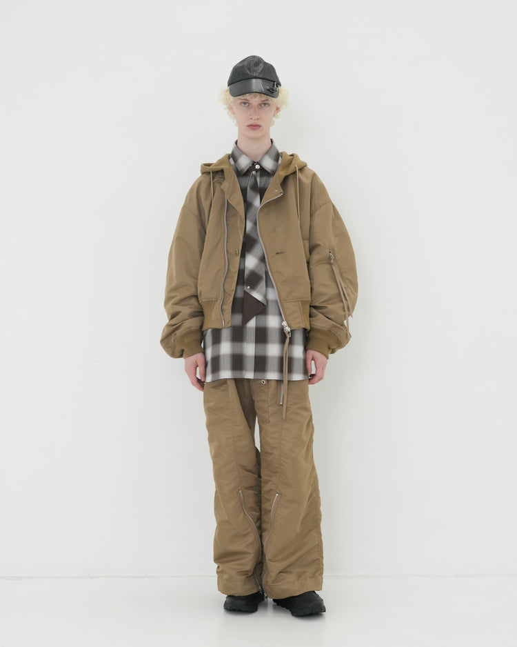 NOTCHED LAPEL HOOD MA-1 BEIGE