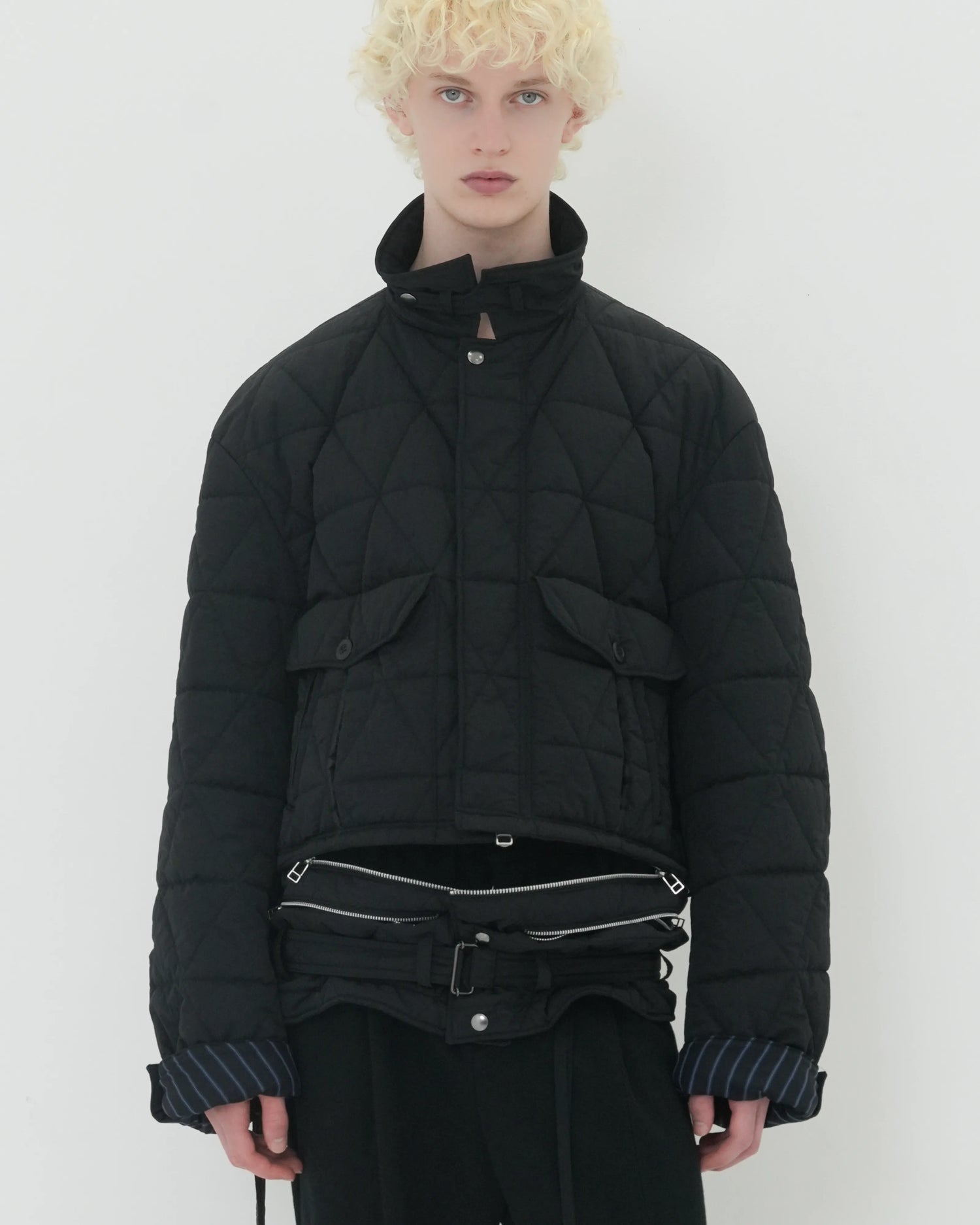 NYLON QUILTING A-2 BLOUSON BLACK